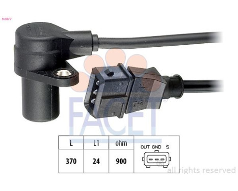 Sensor, crankshaft pulse Made in Italy - OE Equivalent 9.0077 Facet