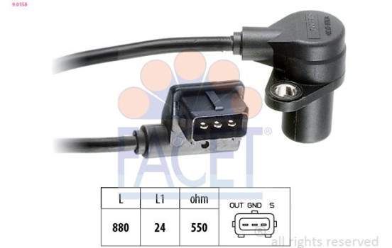 Sensor, crankshaft pulse Made in Italy - OE Equivalent 9.0158 Facet