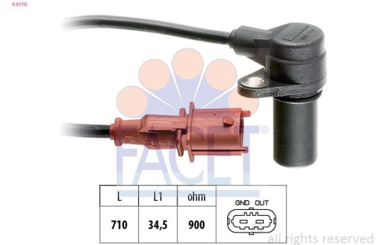 Sensor, crankshaft pulse Made in Italy - OE Equivalent 9.0170 Facet