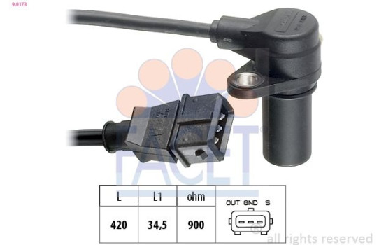 Sensor, crankshaft pulse Made in Italy - OE Equivalent 9.0173 Facet