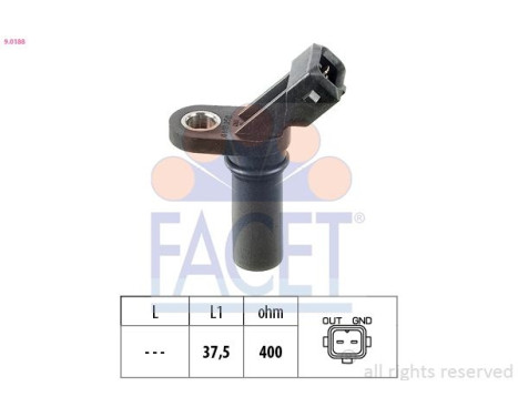 Sensor, crankshaft pulse Made in Italy - OE Equivalent 9.0188 Facet