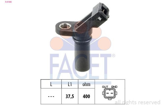 Sensor, crankshaft pulse Made in Italy - OE Equivalent 9.0188 Facet