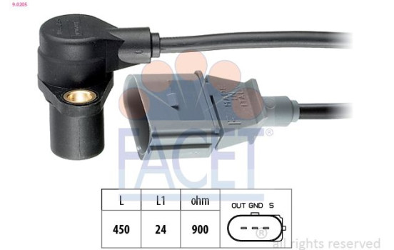 Sensor, crankshaft pulse Made in Italy - OE Equivalent 9.0205 Facet