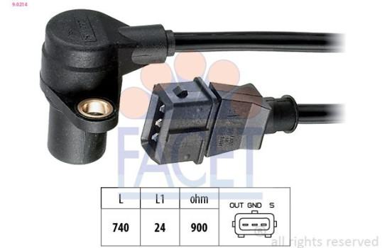 Sensor, crankshaft pulse Made in Italy - OE Equivalent 9.0214 Facet