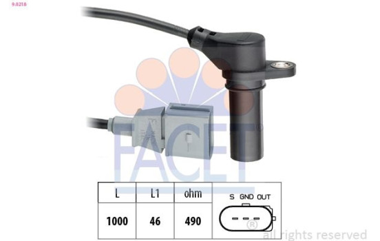 Sensor, crankshaft pulse Made in Italy - OE Equivalent 9.0218 Facet