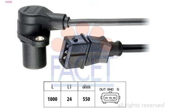 Sensor, crankshaft pulse Made in Italy - OE Equivalent 9.0228 Facet