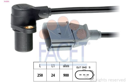 Sensor, crankshaft pulse Made in Italy - OE Equivalent 9.0254 Facet