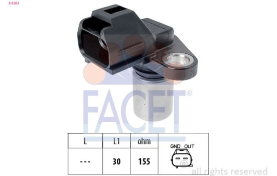 Sensor, crankshaft pulse Made in Italy - OE Equivalent 9.0263 Facet