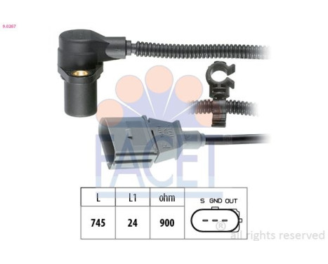 Sensor, crankshaft pulse Made in Italy - OE Equivalent 9.0267 Facet