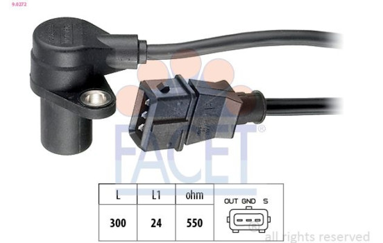 Sensor, crankshaft pulse Made in Italy - OE Equivalent 9.0272 Facet