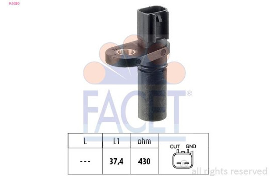 Sensor, crankshaft pulse Made in Italy - OE Equivalent 9.0280 Facet