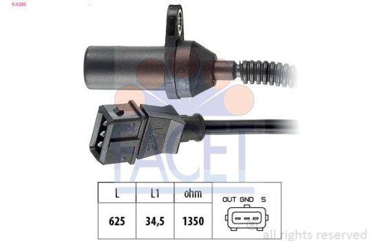 Sensor, crankshaft pulse Made in Italy - OE Equivalent 9.0285 Facet