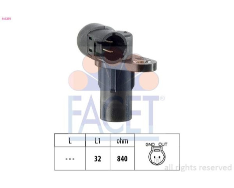 Sensor, crankshaft pulse Made in Italy - OE Equivalent 9.0291 Facet