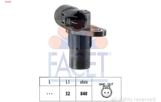 Sensor, crankshaft pulse Made in Italy - OE Equivalent 9.0291 Facet