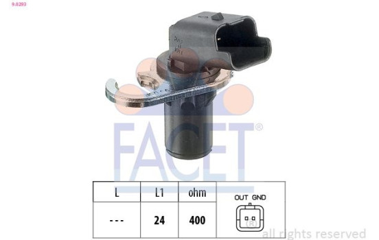 Sensor, crankshaft pulse Made in Italy - OE Equivalent 9.0293 Facet