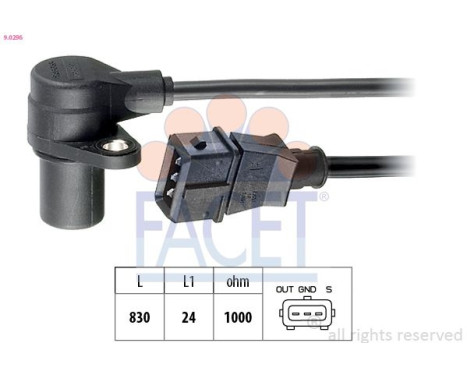 Sensor, crankshaft pulse Made in Italy - OE Equivalent 9.0296 Facet
