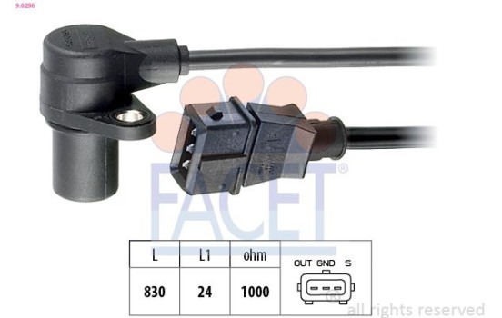 Sensor, crankshaft pulse Made in Italy - OE Equivalent 9.0296 Facet