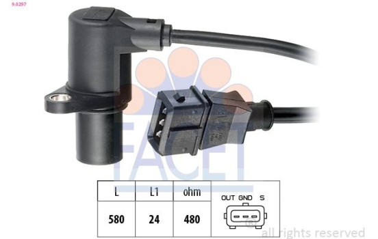 Sensor, crankshaft pulse Made in Italy - OE Equivalent 9.0297 Facet