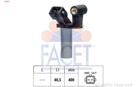 Sensor, crankshaft pulse Made in Italy - OE Equivalent 9.0307 Facet