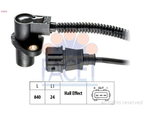 Sensor, crankshaft pulse Made in Italy - OE Equivalent 9.0314 Facet
