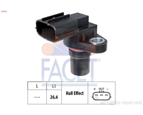 Sensor, crankshaft pulse Made in Italy - OE Equivalent 9.0337 Facet