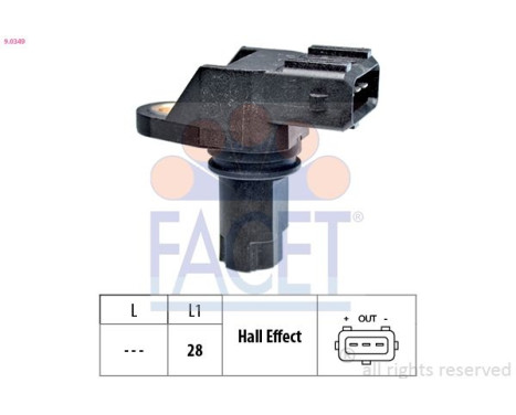 Sensor, crankshaft pulse Made in Italy - OE Equivalent 9.0349 Facet