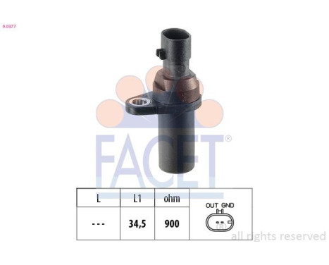 Sensor, crankshaft pulse Made in Italy - OE Equivalent 9.0377 Facet