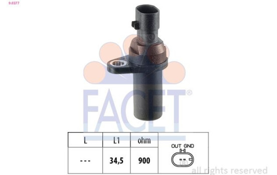 Sensor, crankshaft pulse Made in Italy - OE Equivalent 9.0377 Facet