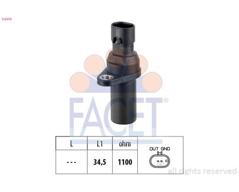 Sensor, crankshaft pulse Made in Italy - OE Equivalent 9.0378 Facet, Image 2