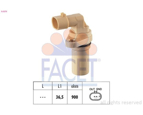 Sensor, crankshaft pulse Made in Italy - OE Equivalent 9.0379 Facet