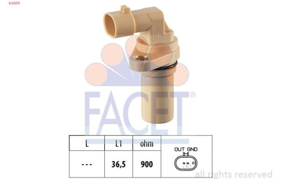 Sensor, crankshaft pulse Made in Italy - OE Equivalent 9.0379 Facet