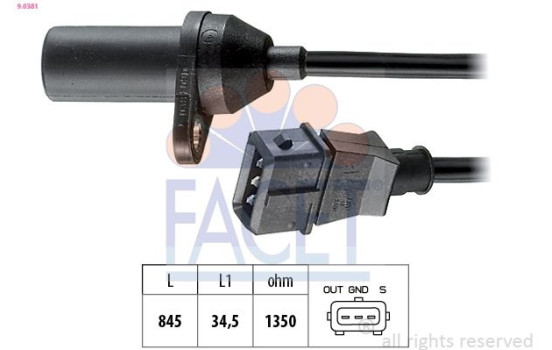 Sensor, crankshaft pulse Made in Italy - OE Equivalent 9.0381 Facet