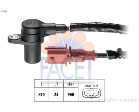 Sensor, crankshaft pulse Made in Italy - OE Equivalent 9.0384 Facet
