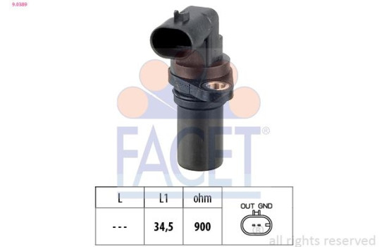 Sensor, crankshaft pulse Made in Italy - OE Equivalent 9.0389 Facet