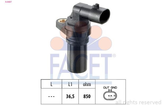 Sensor, crankshaft pulse Made in Italy - OE Equivalent 9.0407 Facet