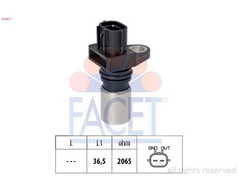Sensor, crankshaft pulse Made in Italy - OE Equivalent 9.0417 Facet