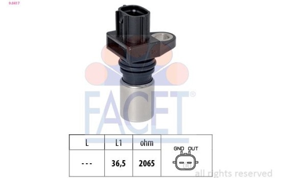 Sensor, crankshaft pulse Made in Italy - OE Equivalent 9.0417 Facet