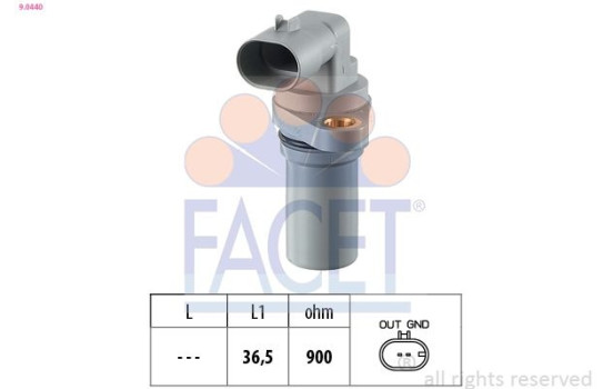 Sensor, crankshaft pulse Made in Italy - OE Equivalent 9.0440 Facet