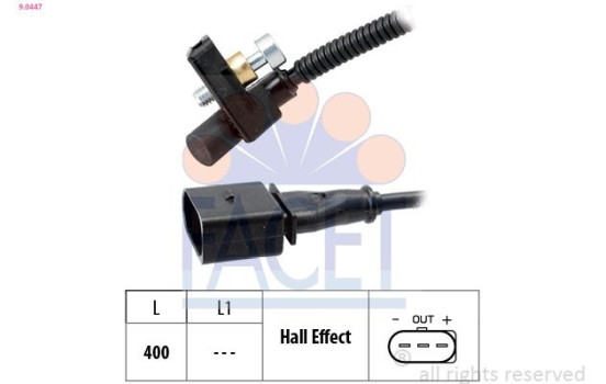 Sensor, crankshaft pulse Made in Italy - OE Equivalent 9.0447 Facet