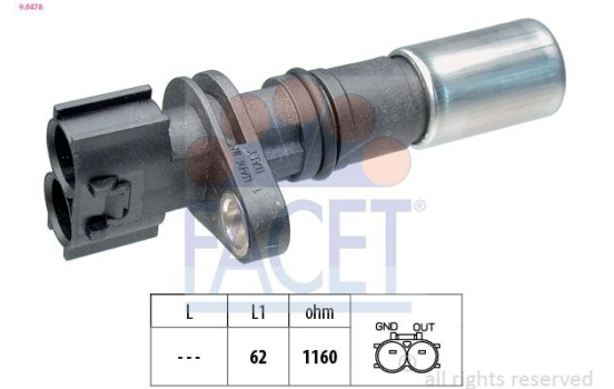 Sensor, crankshaft pulse Made in Italy - OE Equivalent 9.0478 Facet