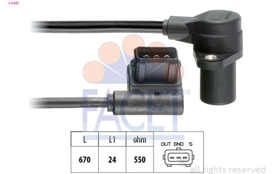 Sensor, crankshaft pulse Made in Italy - OE Equivalent 9.0485 Facet