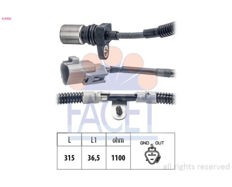 Sensor, crankshaft pulse Made in Italy - OE Equivalent 9.0502 Facet