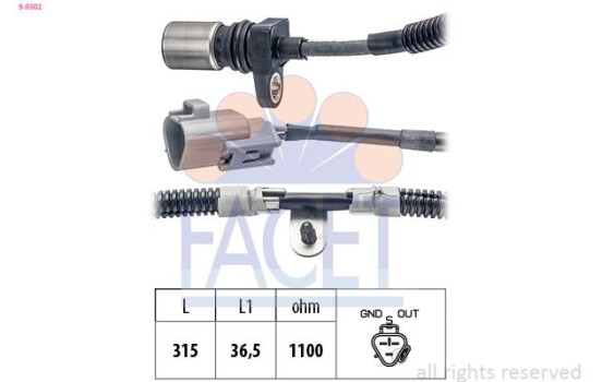 Sensor, crankshaft pulse Made in Italy - OE Equivalent 9.0502 Facet