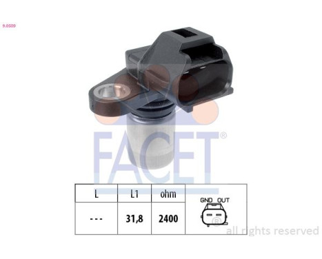 Sensor, crankshaft pulse Made in Italy - OE Equivalent 9.0509 Facet