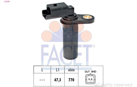 Sensor, crankshaft pulse Made in Italy - OE Equivalent 9.0538 Facet