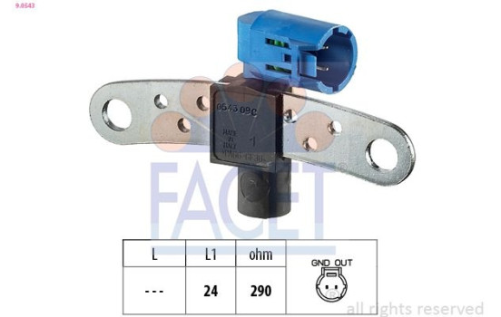 Sensor, crankshaft pulse Made in Italy - OE Equivalent 9.0543 Facet