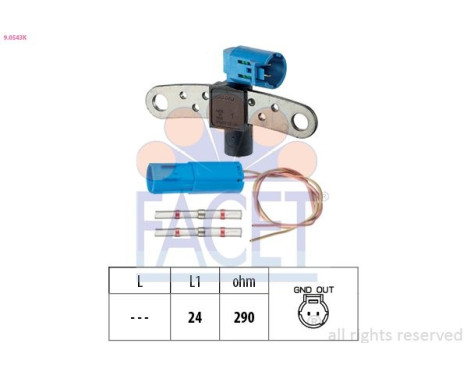 Sensor, crankshaft pulse Made in Italy - OE Equivalent 9.0543K Facet
