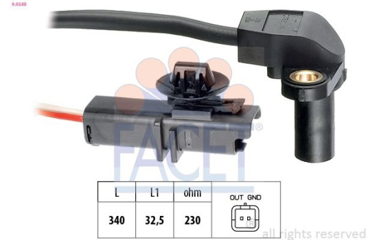 Sensor, crankshaft pulse Made in Italy - OE Equivalent 9.0549 Facet