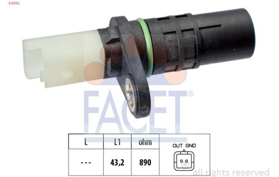 Sensor, crankshaft pulse Made in Italy - OE Equivalent 9.0555 Facet