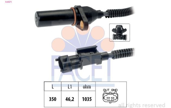 Sensor, crankshaft pulse Made in Italy - OE Equivalent 9.0571 Facet
